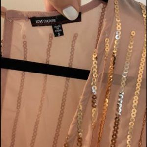 Rose gold sequenced romper